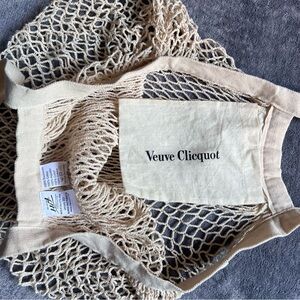 Veuve Clicquot Cotton Mesh Bag Marker Farm Shopping French Tote Beige Beach